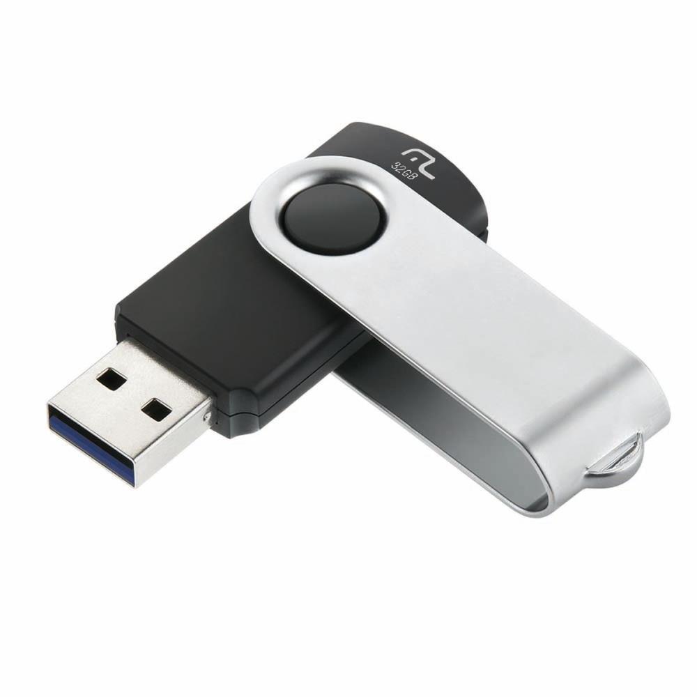 PEN DRIVE USB TWIST 32GB PRETO MULTILASER UNIDADE