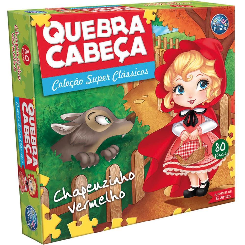 QUEBRA-CABECA CARTONADO CHAPEUZINHO VERMELHO 80PCS PAIS E FILHOS UNIDADE