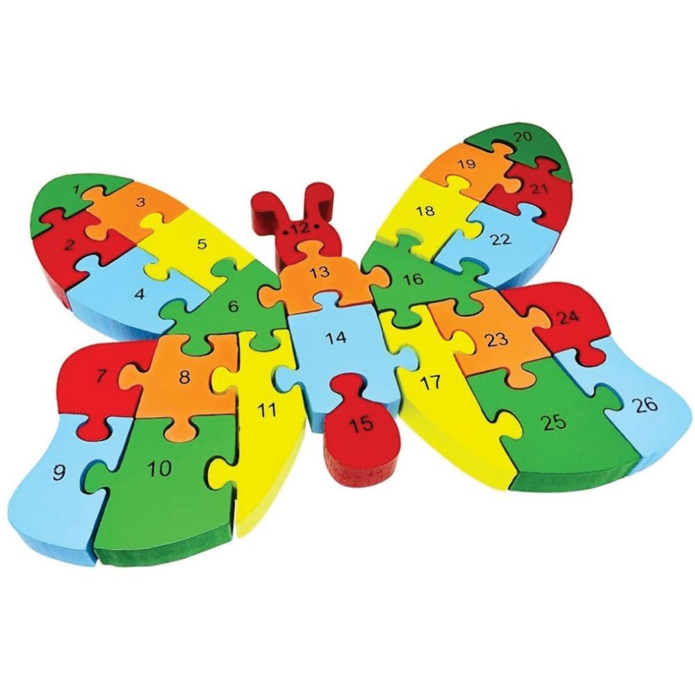 QUEBRA-CABECA MADEIRA BORBOLETAS 26 PECAS TOY MIX UNIDADE