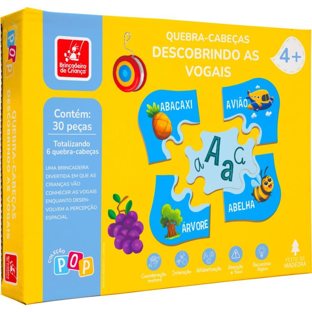 QUEBRA-CABECA MADEIRA DESCOBRINDO AS VOGAIS 30PCS BRINC. DE CRIANCA UNIDADE