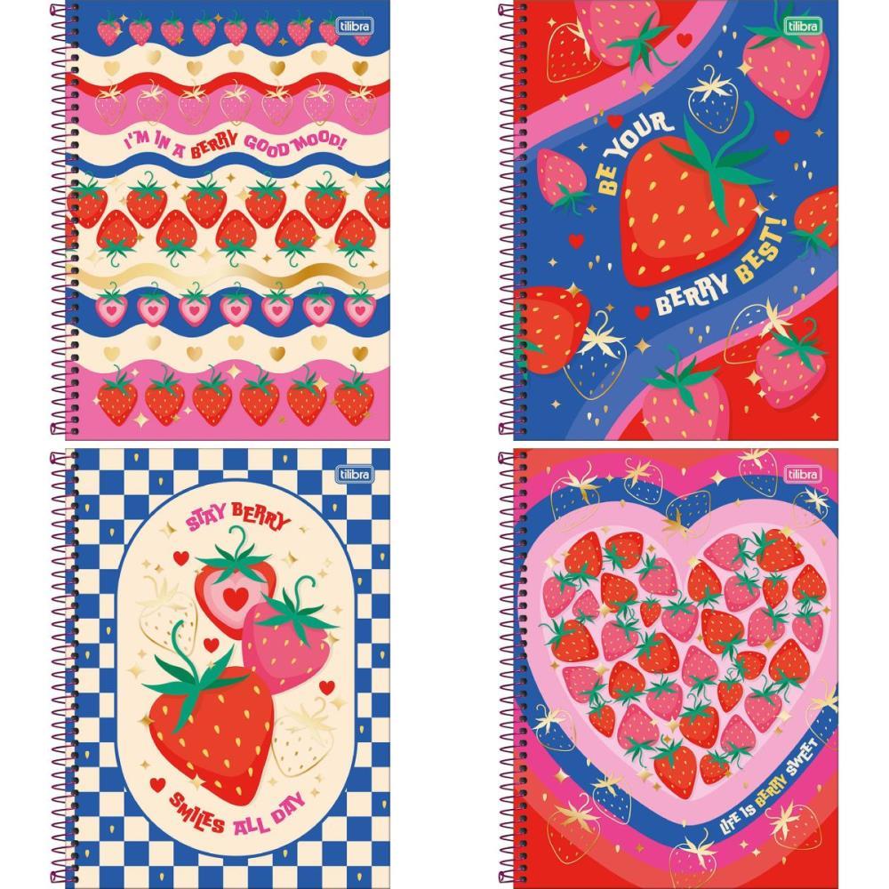 CADERNO 01X1 CAPA DURA BE BERRY 80FLS TILIBRA PCT.C/04
