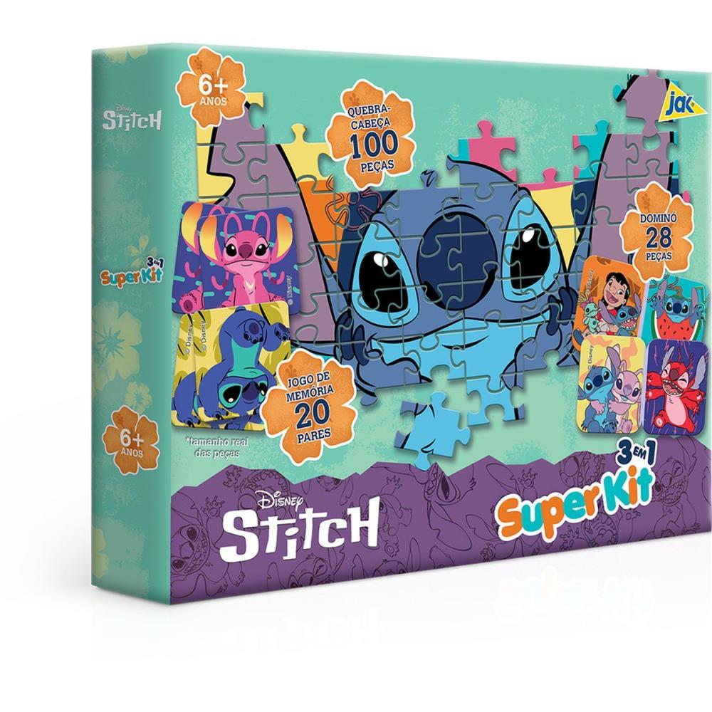 QUEBRA-CABECA CARTONADO STITCH 3EM1 DOMINO/JG MEMORIA TOYSTER UNIDADE