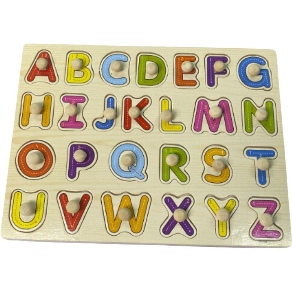 BRINQUEDO PEDAGOGICO MADEIRA ENCAIXE DIVERTIDO LETRAS TOY MIX UNIDADE