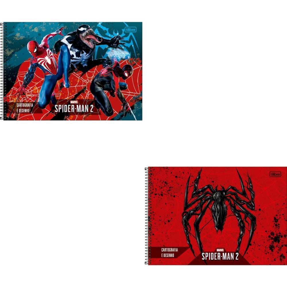 CADERNO DESENHO UNIV CAPA DURA SPIDER MAN GAME 80FLS ESPIRAL TILIBRA PCT.C/04