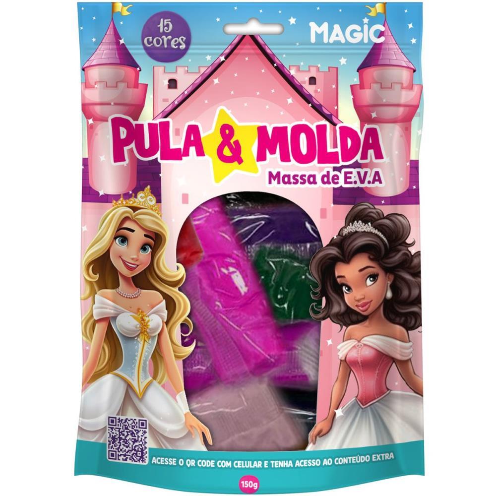 MASSA PARA MODELAR CRIATIVA PULA E MOLDA 150G PRINCESAS 15 MAGIC KIDS UNIDADE