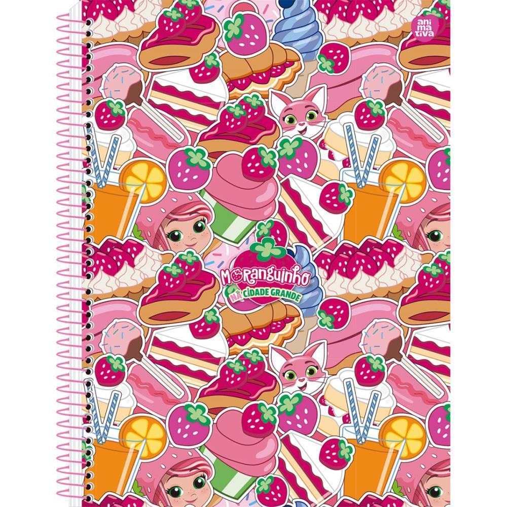 CADERNO 01X1 CAPA DURA MORANGUINHO 80F SD/ANIMATIVA PCT.C/04