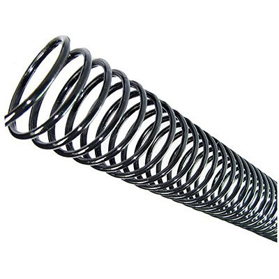 Espiral Encadernação 17Mm Plástico Preto Cap.100Fls Plaspiral Pt 50 Un