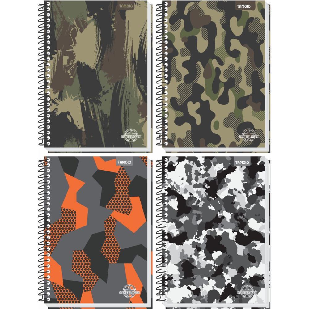 CADERNO 01X1 CAPA DURA CAMUFLAGEM 80 FOLHAS TAMOIO UNIDADE