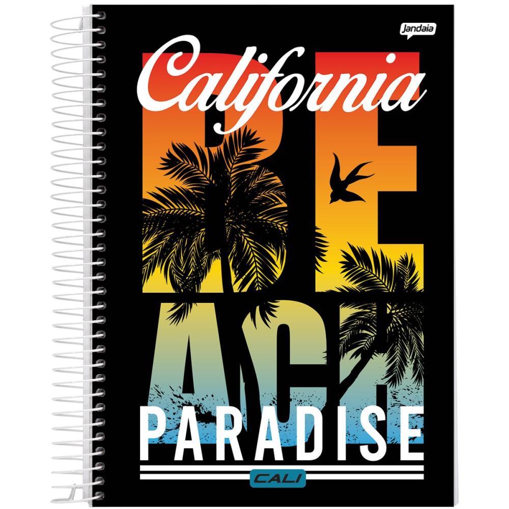 CADERNO 10X1 CAPA DURA MALIBU / CALI 200FLS. JANDAIA UNIDADE