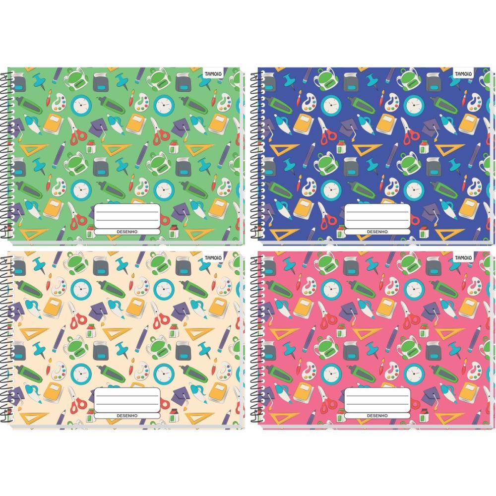 CADERNO DESENHO UNIV CAPA DURA DECORADO 48F ESPIRAL TAMOIO UNIDADE