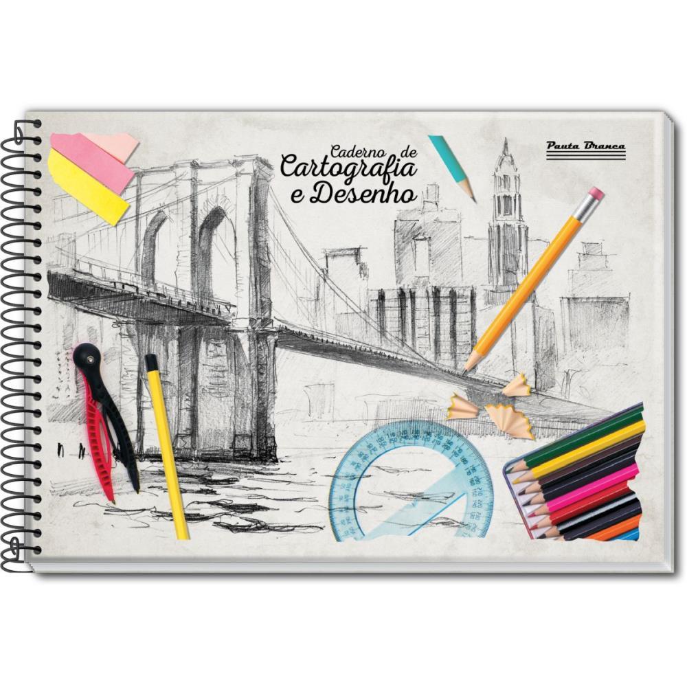 CADERNO DESENHO UNIVERSITARIO 96FLS. PAUTA BRANCA UNIDADE