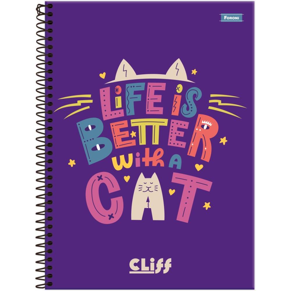 CADERNO 20X1 CAPA DURA CLIFF FEMININO 320FLS. FORONI UNIDADE