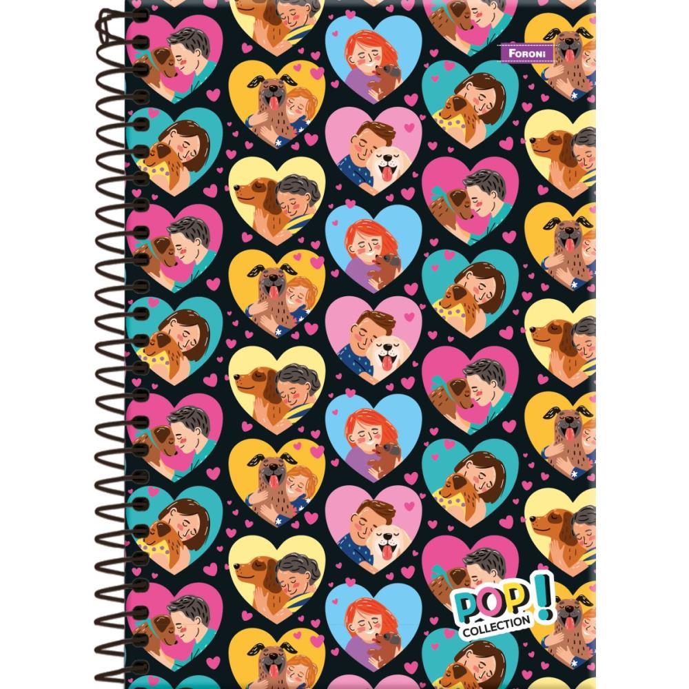 CADERNO ESPIRAL 1/4 CAPA DURA POP COLLECTION 80FLS. FORONI UNIDADE