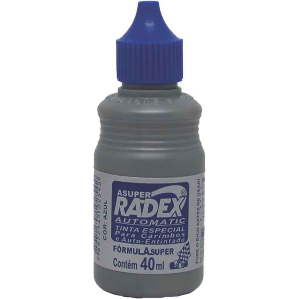 TINTA PARA CARIMBO 40ML AZUL AUTOMATICO RADEX UNIDADE