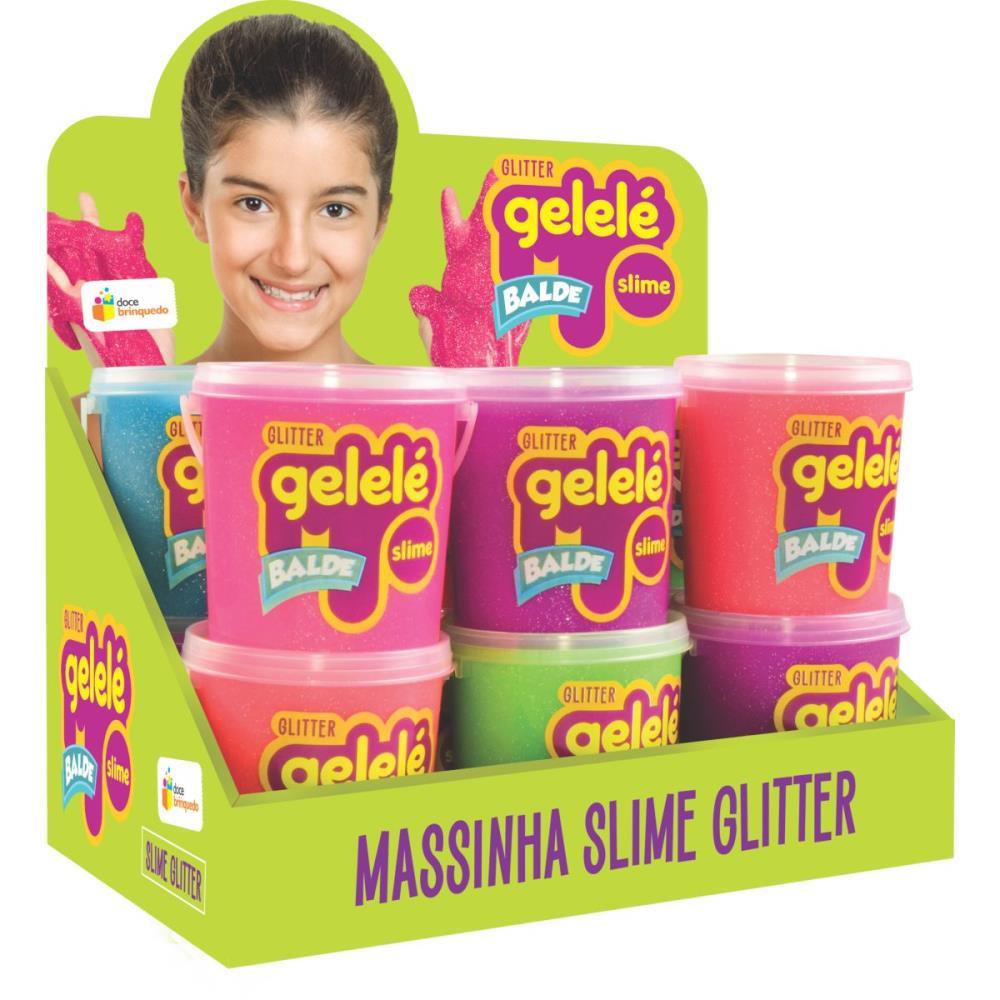 SLIME GELELÉ BALDE GLITER 457G DOCE BRINQUEDO UNIDADE