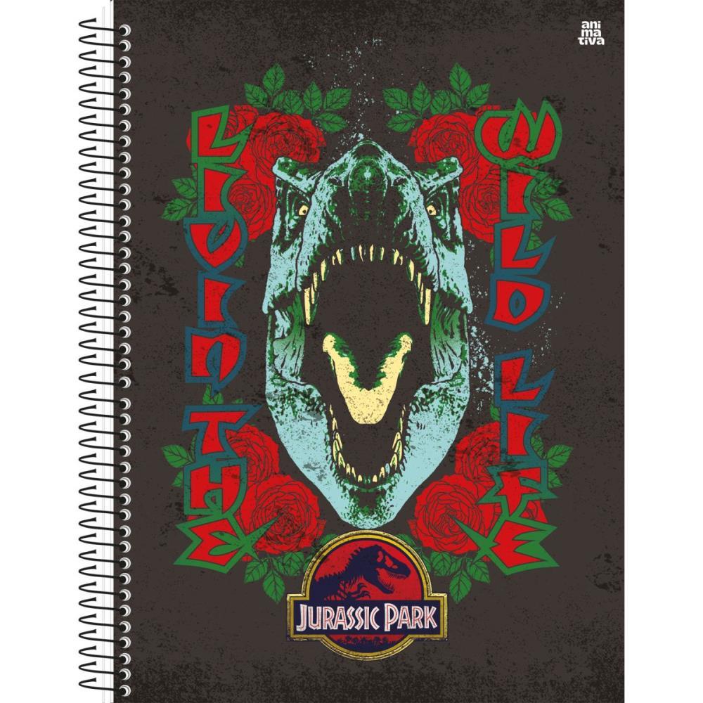 CADERNO 10X1 CAPA DURA JURASSIC PARK 160F SD/ANIMATIVA UNIDADE