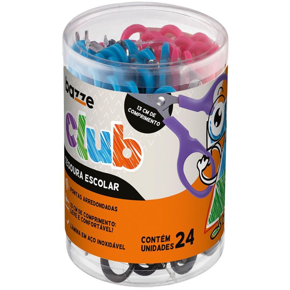 TESOURA ESCOLAR BAZZE CLUB 13CM RX/RS/AZ/PT SUMMIT UNIDADE