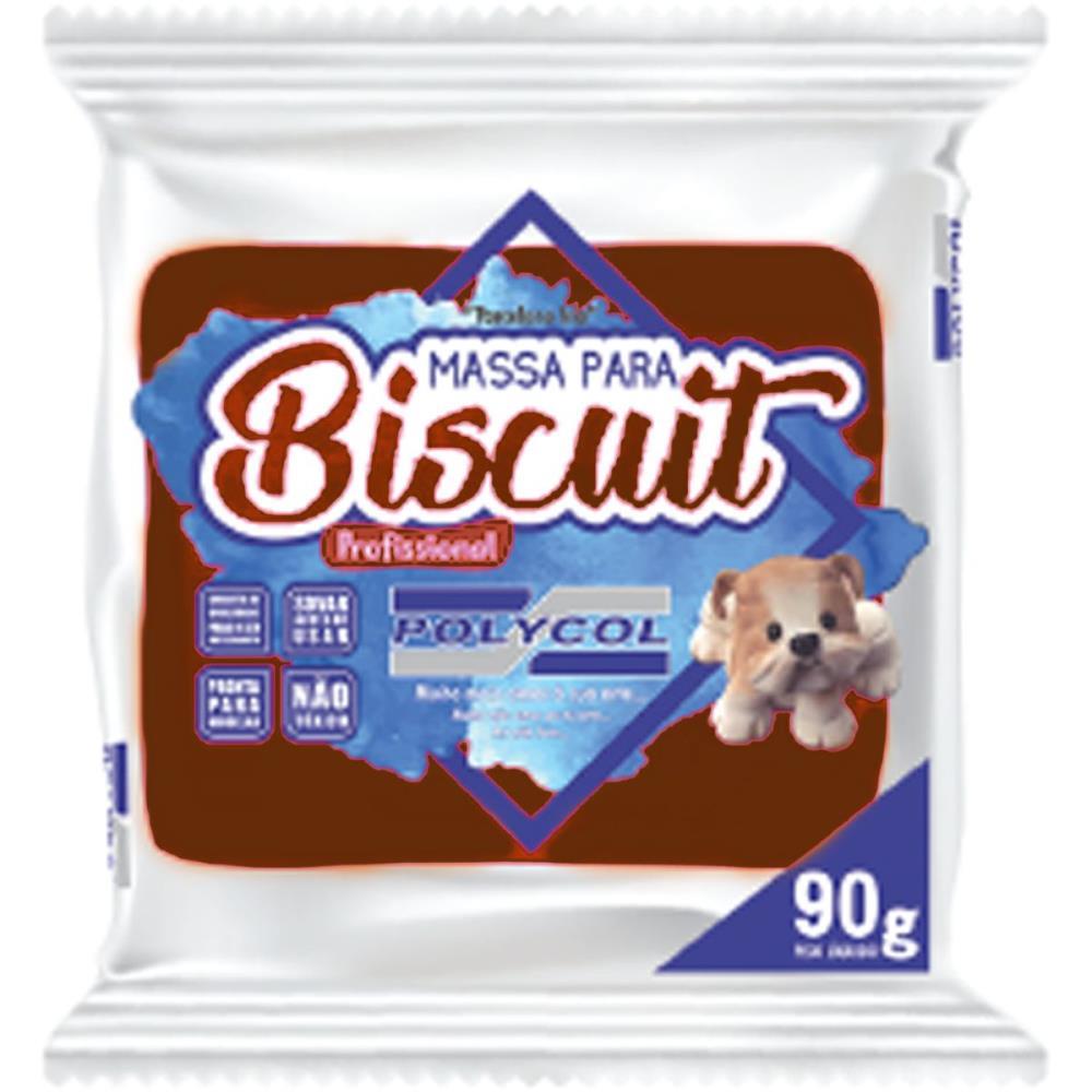 MASSA DE PORCELANA FRIA BISCUIT 90G MARROM POLYCOL UNIDADE