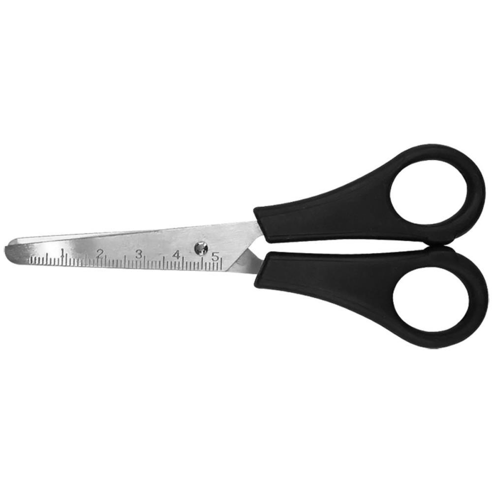 TESOURA ESCOLAR INOX CABO PRETO 13CM MAKE+ UNIDADE