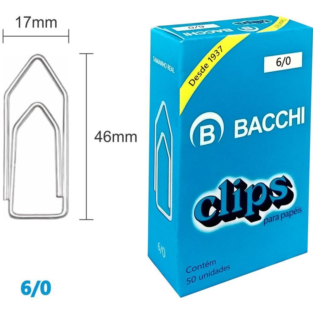 CLIPE GALVANIZADO ACO 6/0 50 UNIDADES BACCHI UNIDADE
