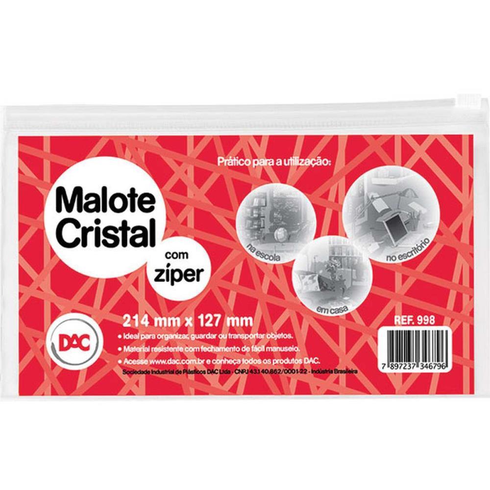 PASTA MALOTE CRISTAL C/ZIPER 214X127MM DAC UNIDADE