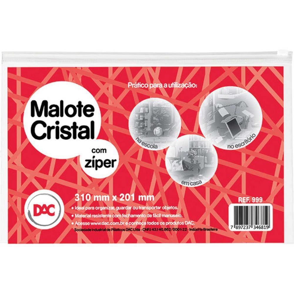 PASTA MALOTE CRISTAL C/ZIPER 310X201MM DAC UNIDADE
