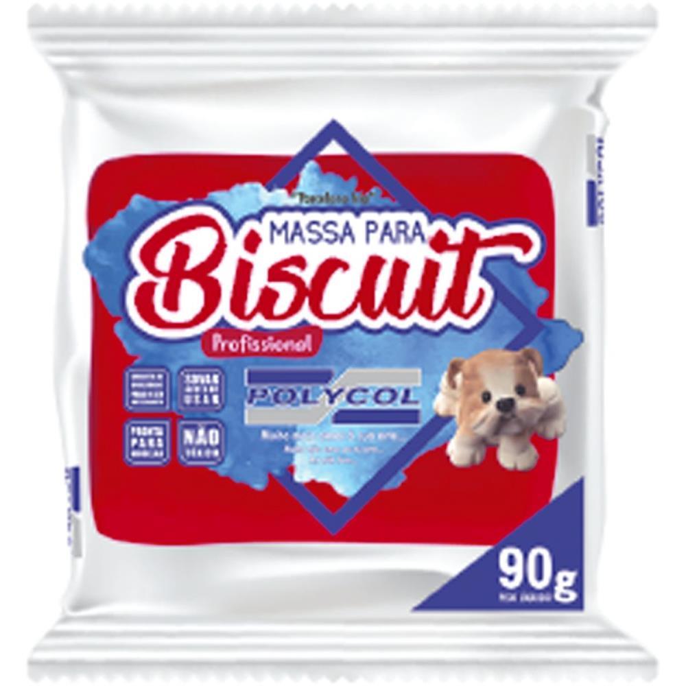 MASSA DE PORCELANA FRIA BISCUIT 90G VERMELHO INTENSO POLYCOL UNIDADE