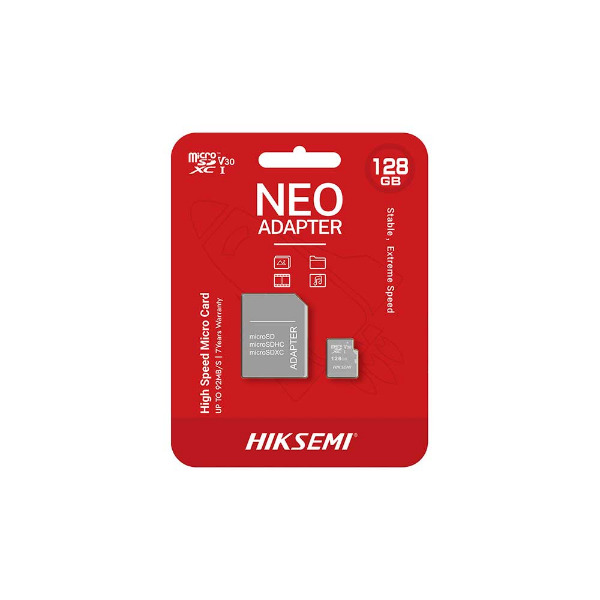 CARTAO DE MEMORIA SD HIKSEMI CLASS 10UHS-I 128GB MICRO+ADAPTADOR - HS-TF-C1/128G/ADAPTER