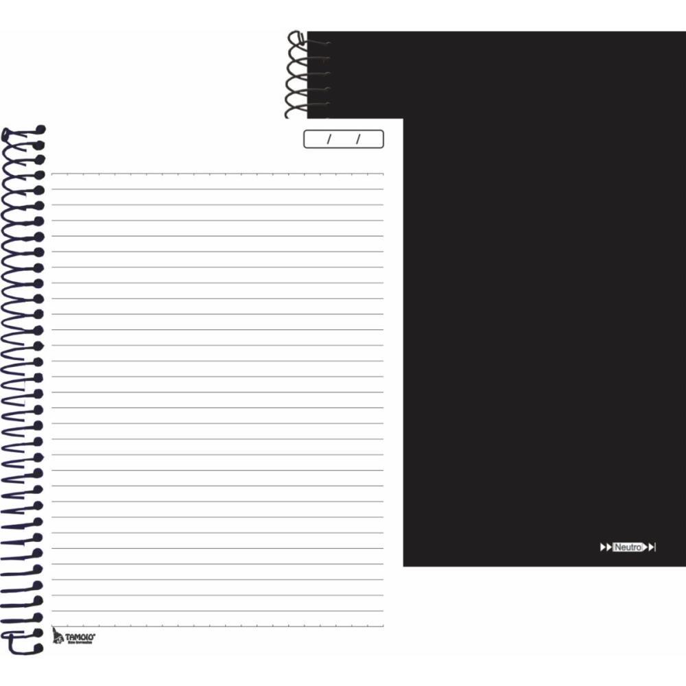 CADERNO 01X1 CAPA DURA NEUTRO PRETO 96F SEM PAUTA TAMOIO PCT.C/04