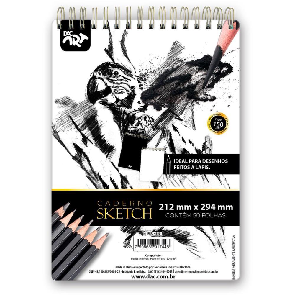 CADERNO DESENHO UNIVERSITARIO SKETCHBOOK TECNICO 50F.150G DAC UNIDADE