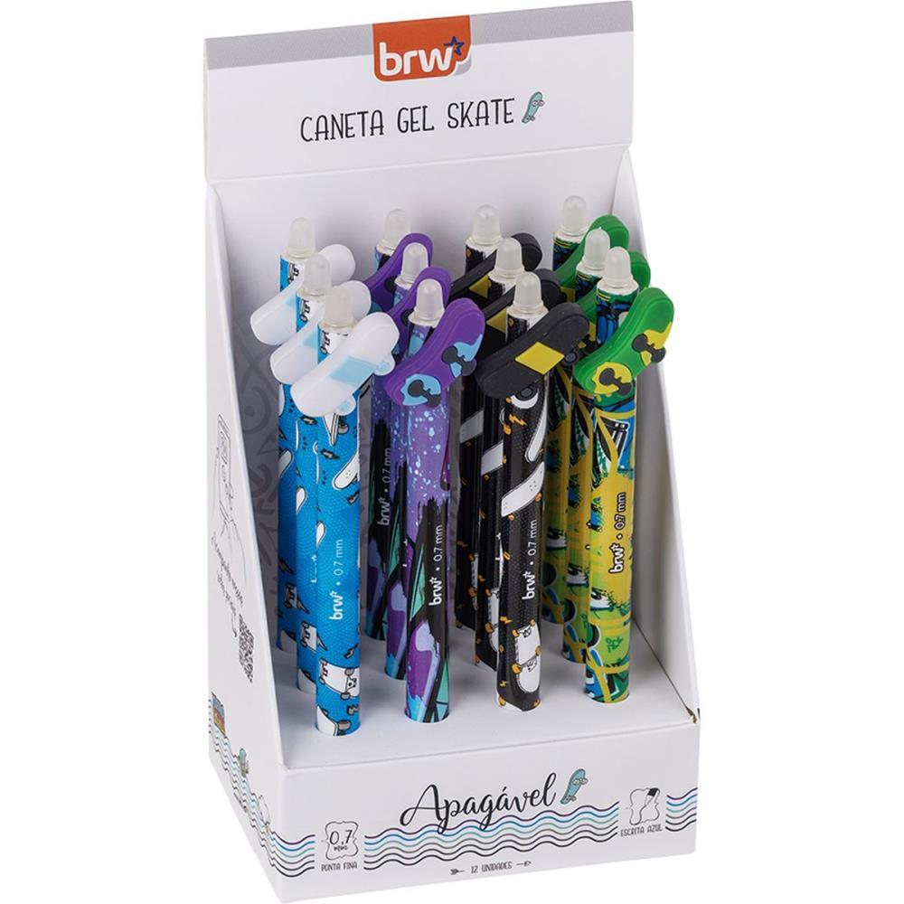 CANETA ESFEROGRAFICA DIVERT GEL SKATE APAG.0.7MM 4M BRW DP.C/12