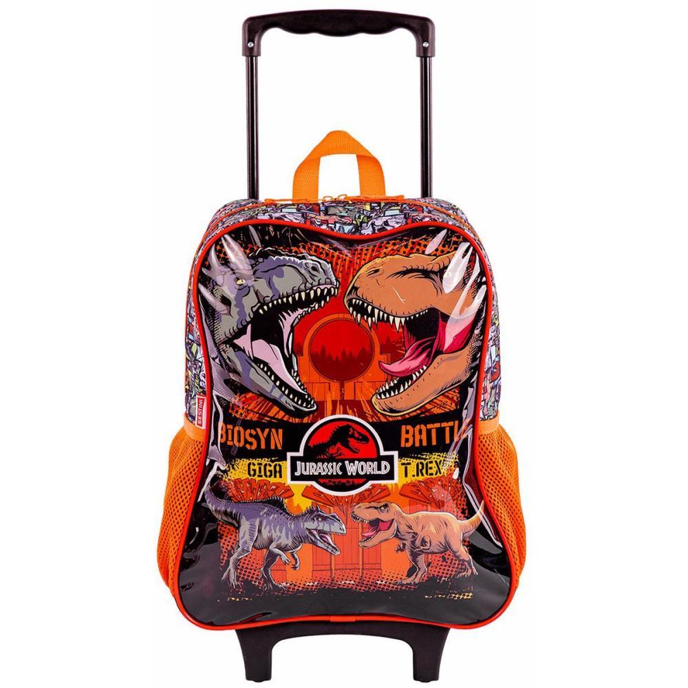 MOCHILA INFANTIL COM RODINHA JURASSIC WORLD BATTLE G 44CM SESTINI UNIDADE