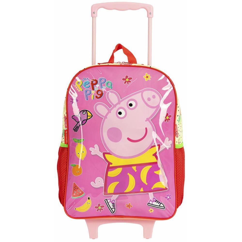 MOCHILA INFANTIL COM RODINHA PEPPA PIG FRUITS G 50CM SESTINI UNIDADE