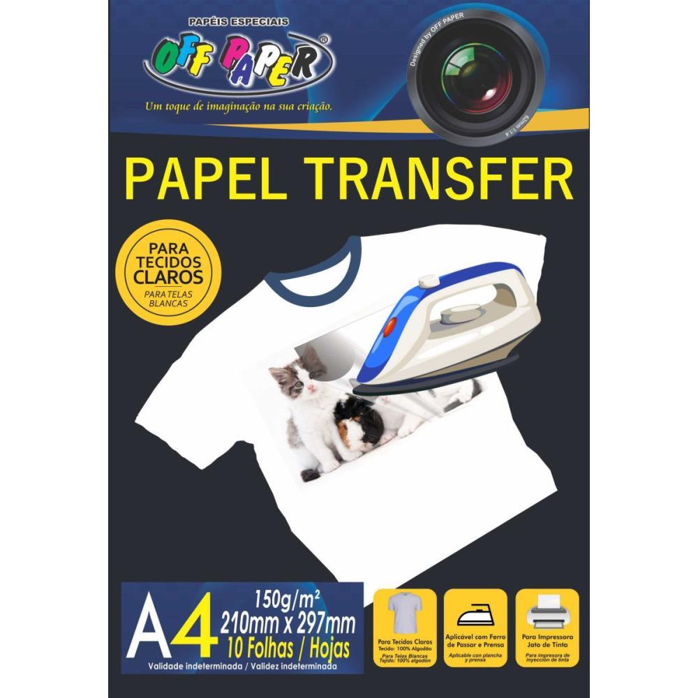 PAPEL TRANSFER INKJET TECIDOS CLAROS 150G A4 OFF PAPER PCT.C/10
