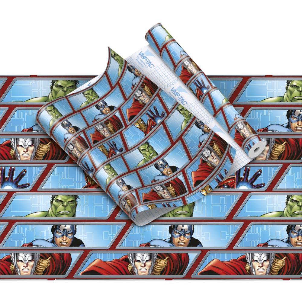 PLASTICO ADESIVO 45CMX10M AVENGERS V.M.P. ROLO