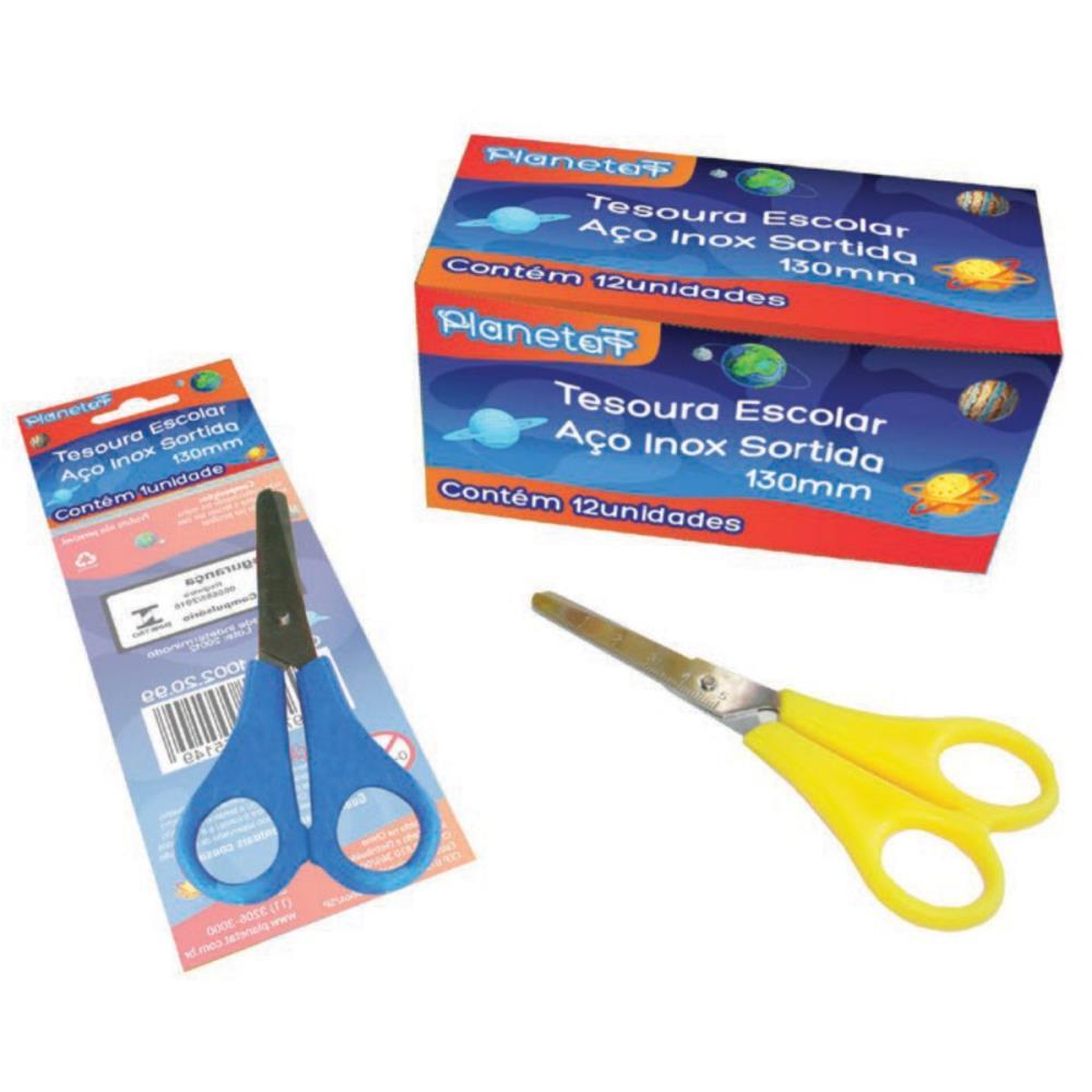 TESOURA ESCOLAR 13CM INOX (S) V.M.P. CX.C/12
