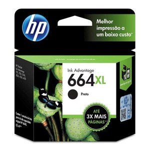 CARTUCHO HP 664XL PRETO F6V31AB UNIDADE