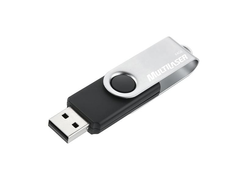 Pen Drive Multilaser Twist 64 Gb Preto Pd590
