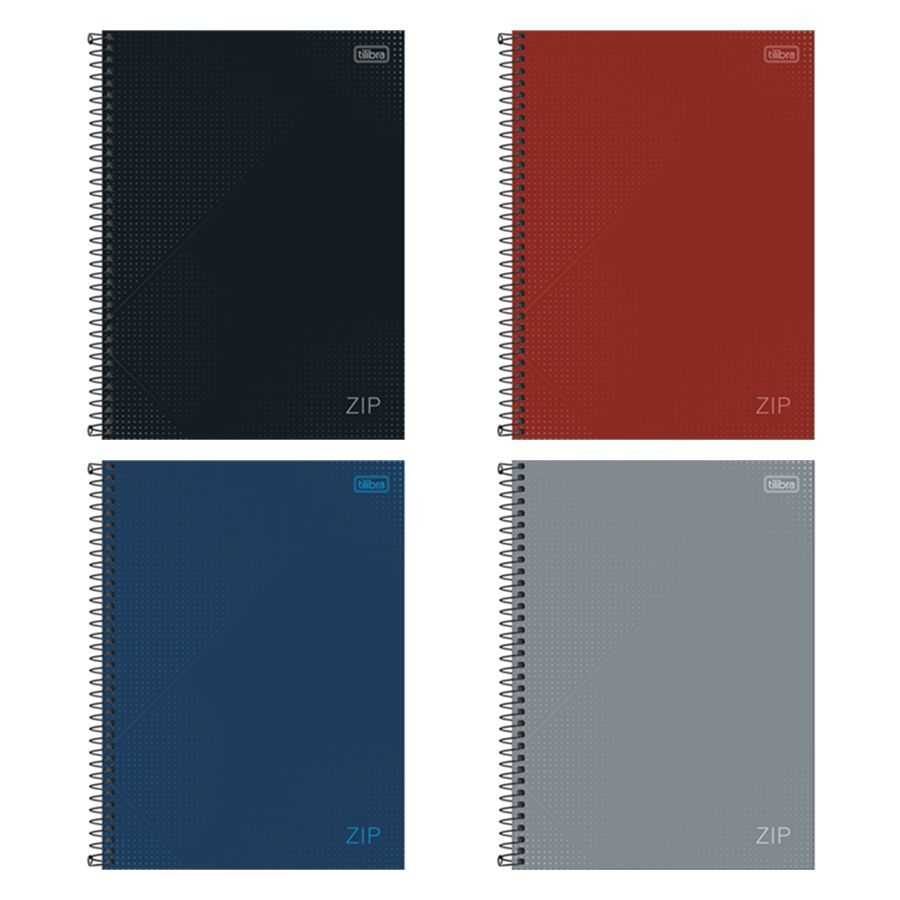 CADERNO ESPIRAL 10X1 CAPA DURA TILIBRA ZIP 160FLS