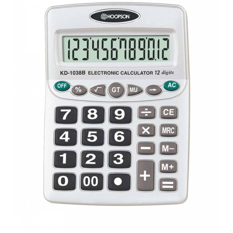 Calculadora 12 Dígitos Pilha Ps1038B - Hoopson