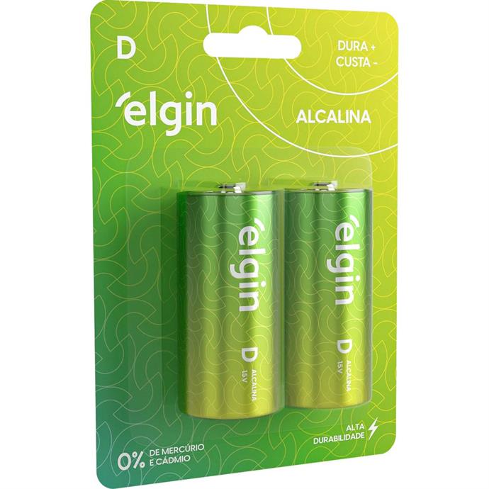 PILHA ALCALINA GRANDE-D - ELGIN BL.C/02