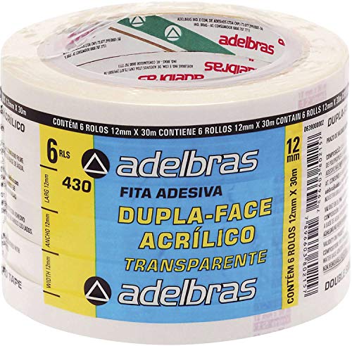 FITA DUPLA FACE POLIPROPILENO 12MMX30MTS. - ADELBRAS PCT.C/06