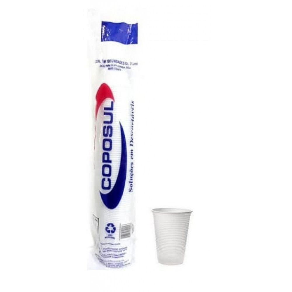 COPO 200ML BRANCO PCT C/100 COPOSUL