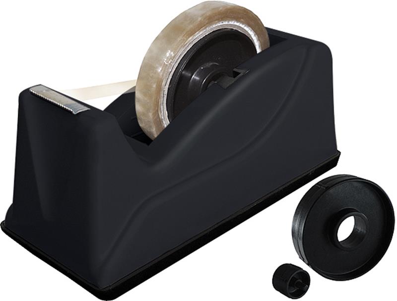 SUPORTE PARA FITA ADESIVA GRANDE PLÁSTICO PRETO CAVIA