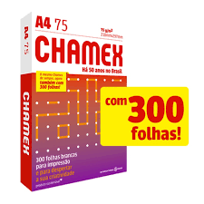 PAPEL SULFITE CHAMEX A4 BRANCO 75G 300 FOLHAS