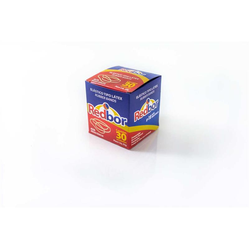 ELASTICO LATEX 25G N.18 RED BOR UNIDADE