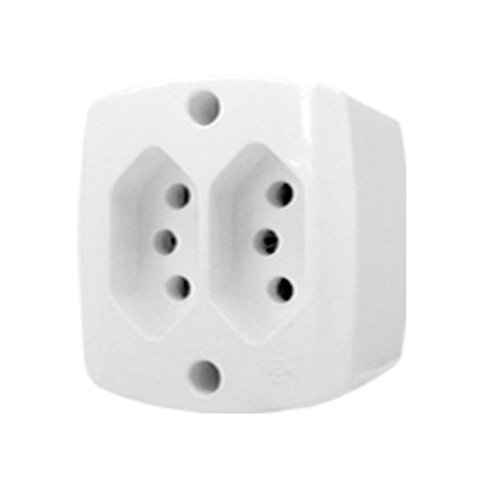 TOMADA ILUMI SOBREPOR 2 TOMADAS 2P/T 10A RETANGULAR