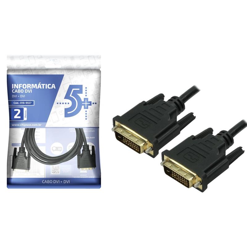 CABO PARA VÍDEO DVI 24+1 + DVI 24+1 2M PRETO SANTANA CENTRO