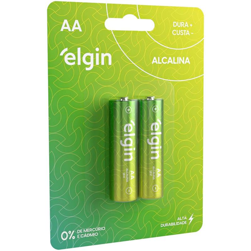 PILHA ALCALINA PEQUENA AA - ELGIN C/02