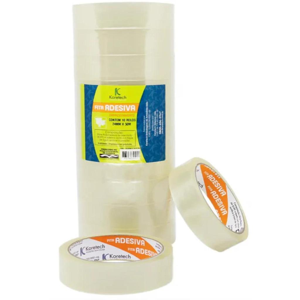 FITA ADESIVA KORETECH 24MM X 50M TRANSPARENTE